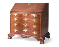A Chippendale Carved Mahogany Reverse-Serpentine Slant-Front Desk, Attributed to William King (b. 1754 - after 1806) Salem, MA, Circa 1785