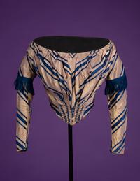 Two Silk Bodices with One Matching Capelet, 1840-60