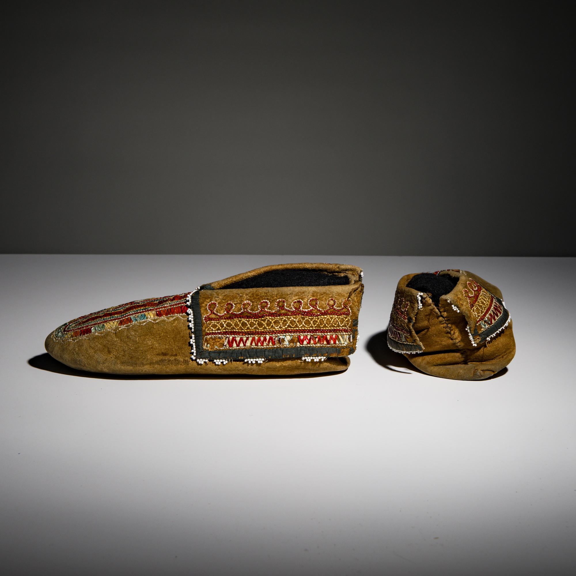 Seneca Quilled Hide Moccasins