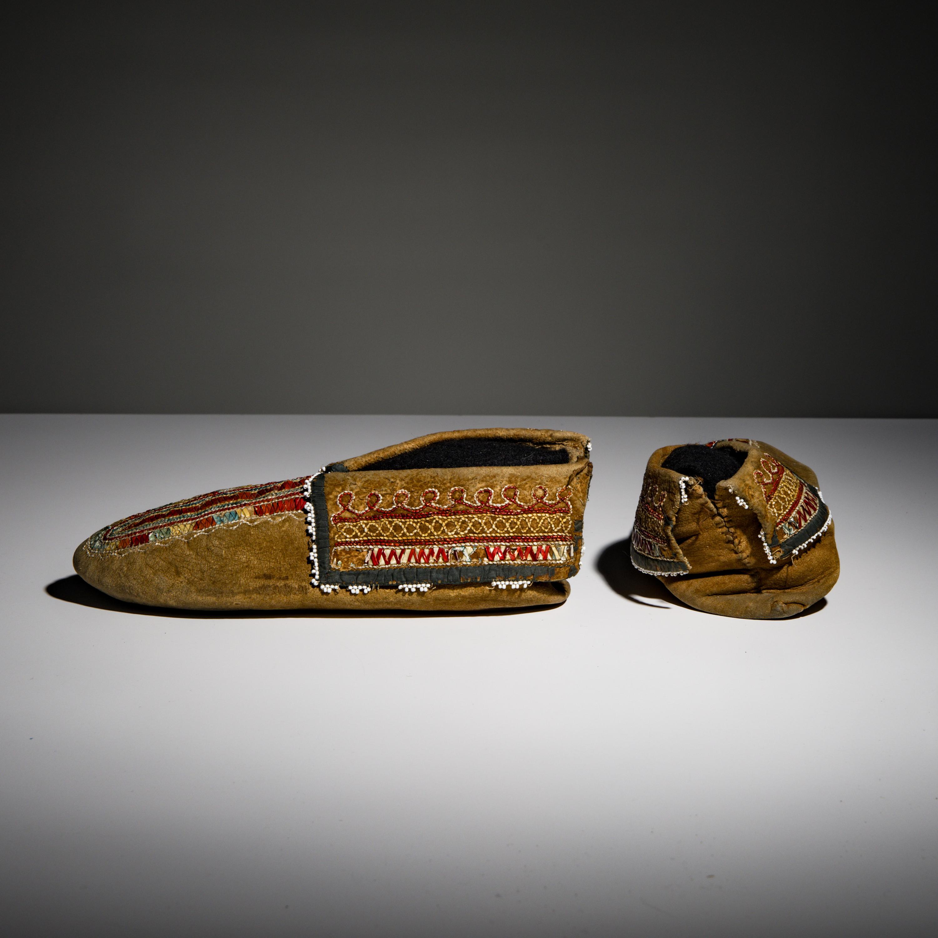 Seneca Quilled Hide Moccasins