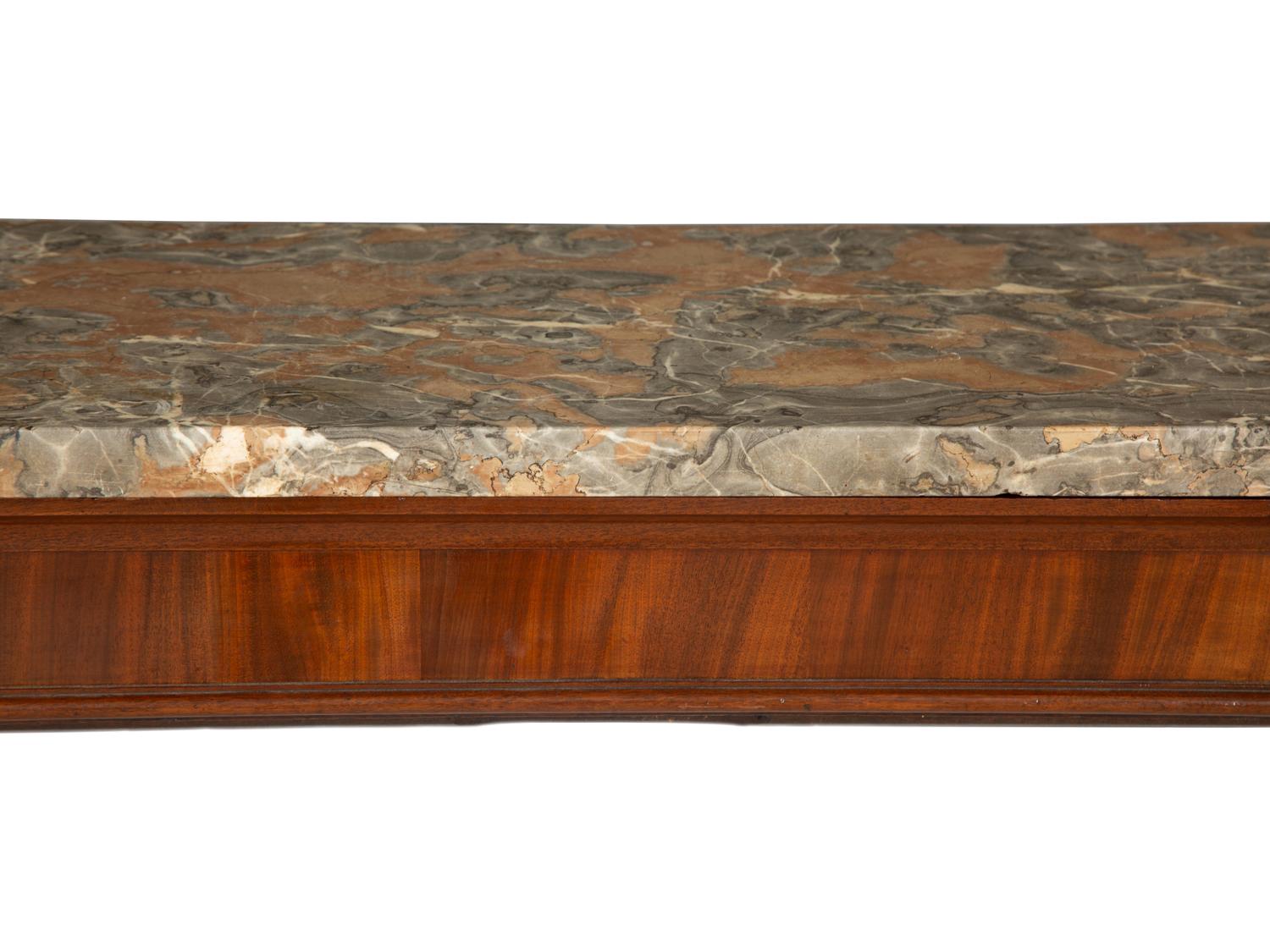 A George III Mahogany Marble-Top Side Table