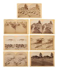 [NATIVE AMERICANS]. KILBURN, B.W., photog. 7 stereoviews of an Indian Encampment, Bar Harbor, ME.