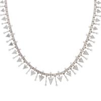 WHITE GOLD AND DIAMOND GEOMETRIC NECKLACE