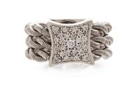 A 14 Karat White Gold and Diamond Ring, 8.00 dwts.