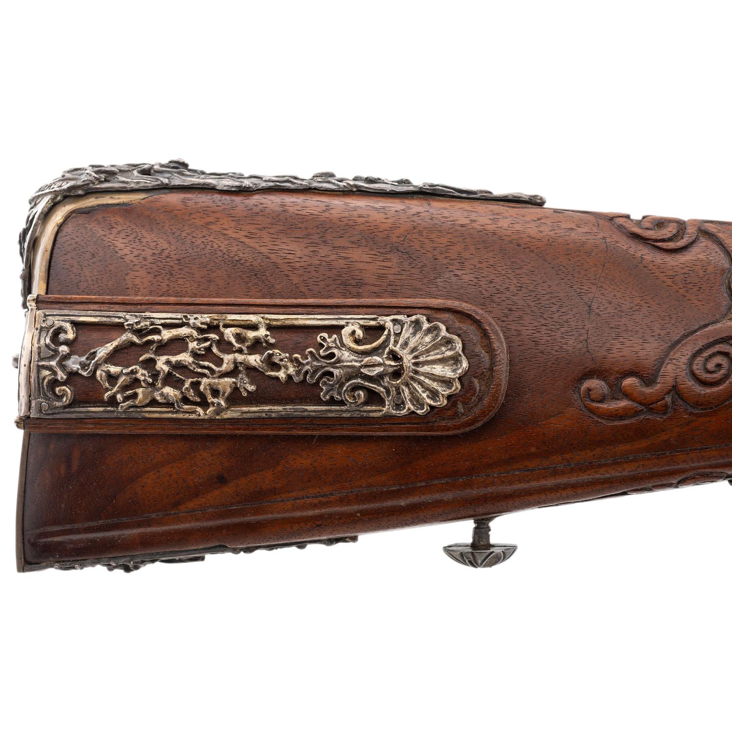 Contemporary Flintlock Jaeger Rifle with Actaeon and Diana Motifs
