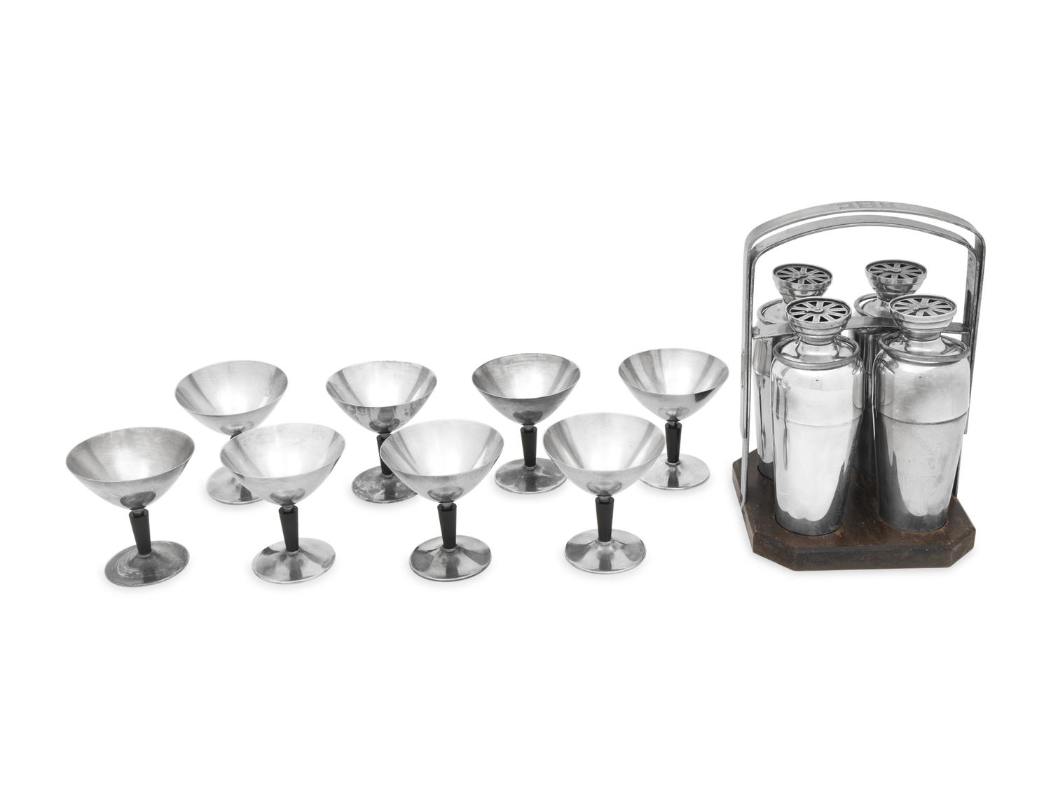 A Napier Silver-Plate 'Foursome' Cocktail Shaker Set