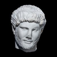 An Over Life-Size Roman Marble Portrait Head of Emperor Hadrian