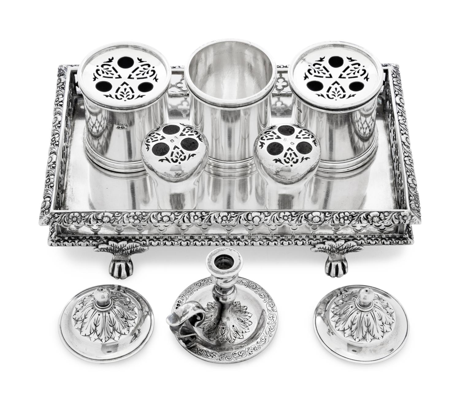 A Victorian Silver Standish