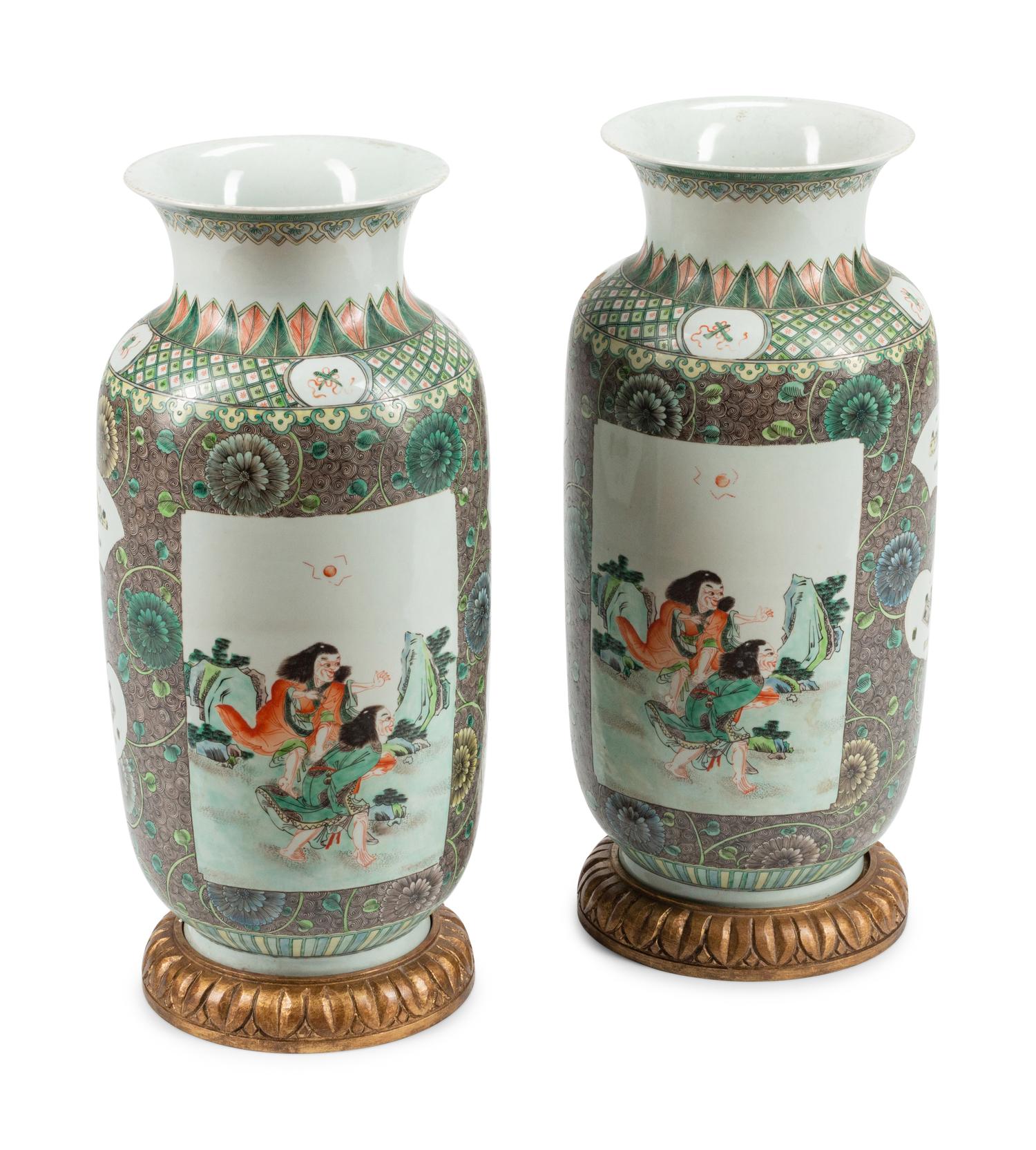 A Pair of Large Chinese Export Porcelain Vases
