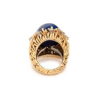 DAVID WEBB, YELLOW GOLD, LAPIS LAZULI AND DIAMOND RING