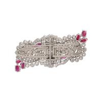 ART DECO, DIAMOND AND RUBY DRESS CLIPS