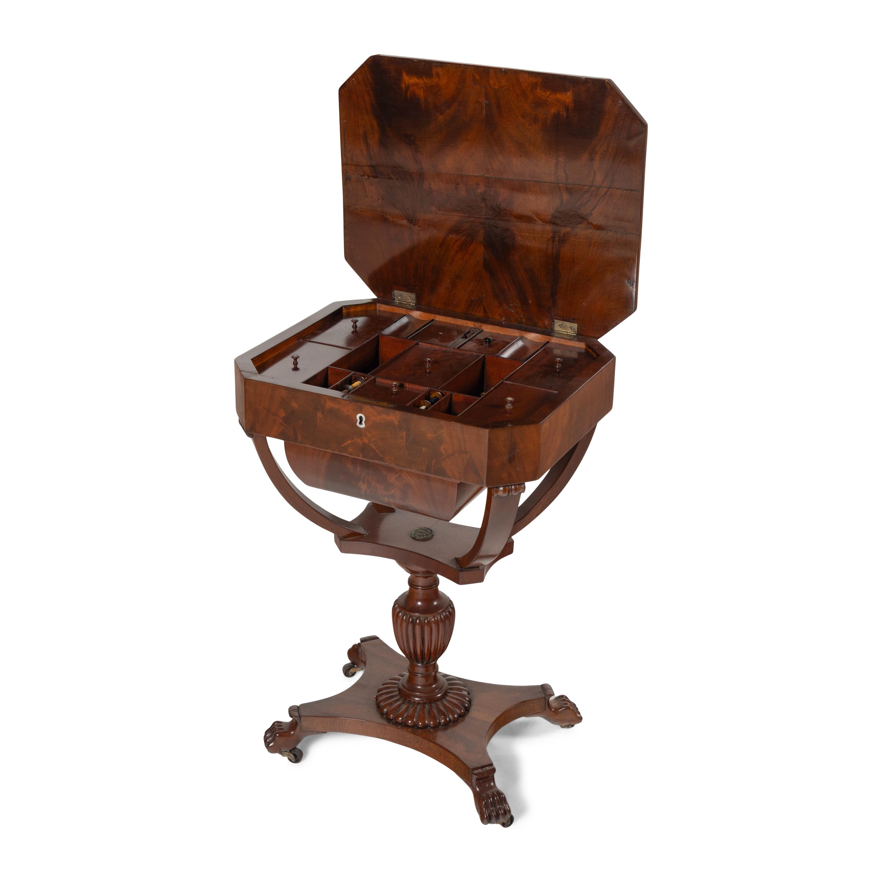A Northern European Mahogany Sewing Table