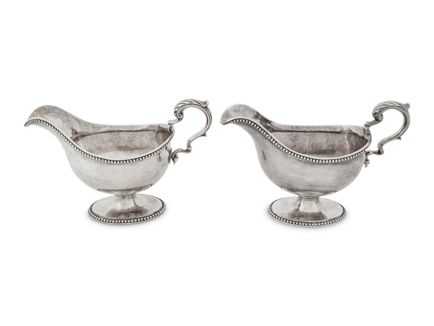 A Pair of George III Silver Sauce Boats