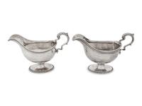 A Pair of George III Silver Sauce Boats