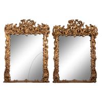 A Large and Impressive Pair of Venetian Giltwood Mirrors