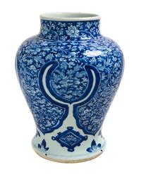 A Chinese Blue and White Porcelain Jar Height 12 3/4 inches. — KANGXI PERIOD (1662-1722)