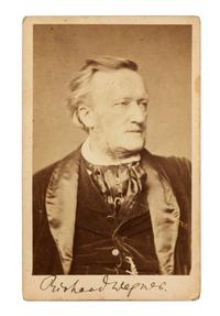 WAGNER, Richard (1813-1883). Carte de visite, signed lower margin (“Richard Wagner”), n.d.