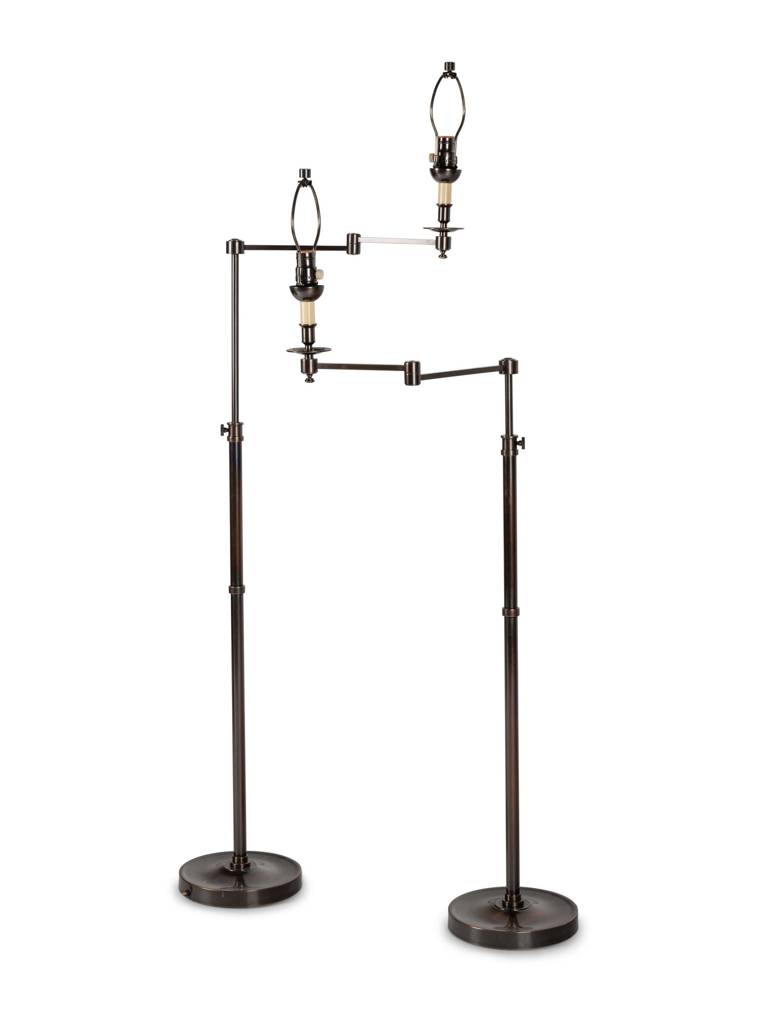 A Pair of John Boone Swing-Arm Floor Lamps Designed by Jerome Sutter