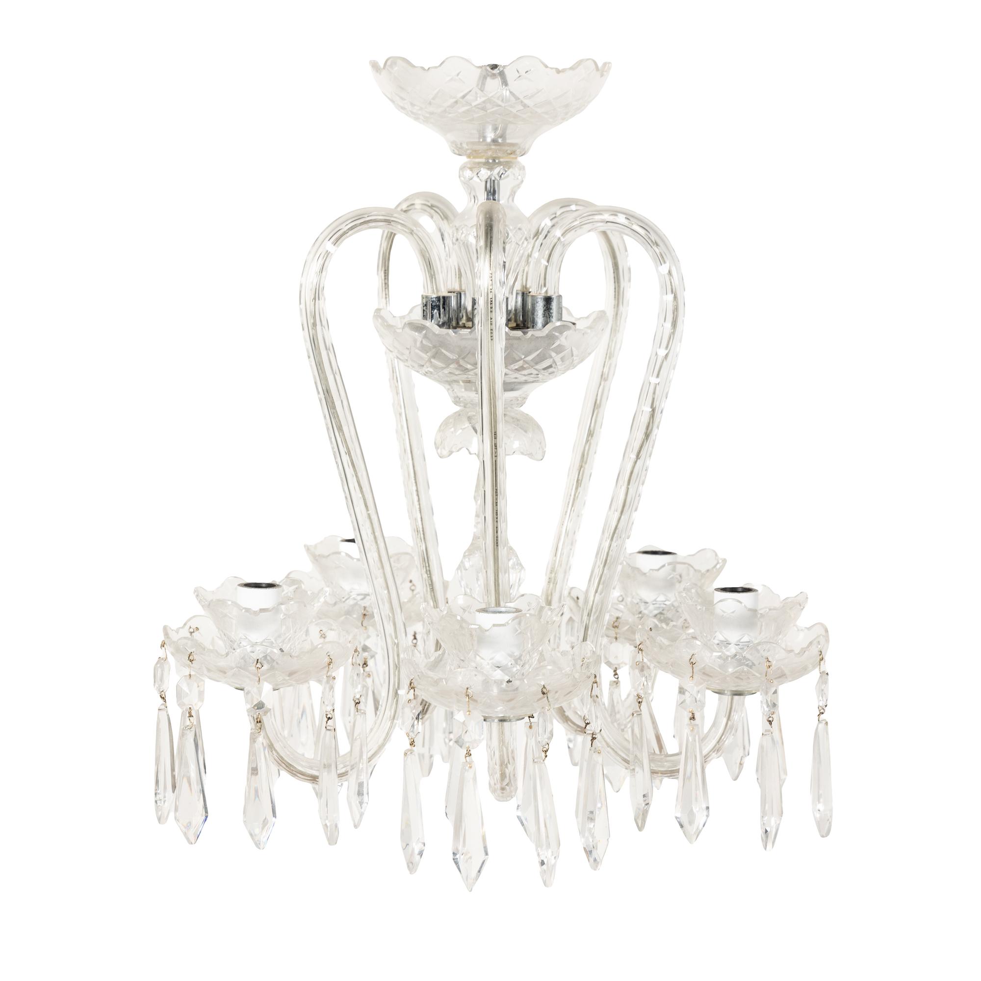 A Waterford Cut Glass Five-Light Chandelier