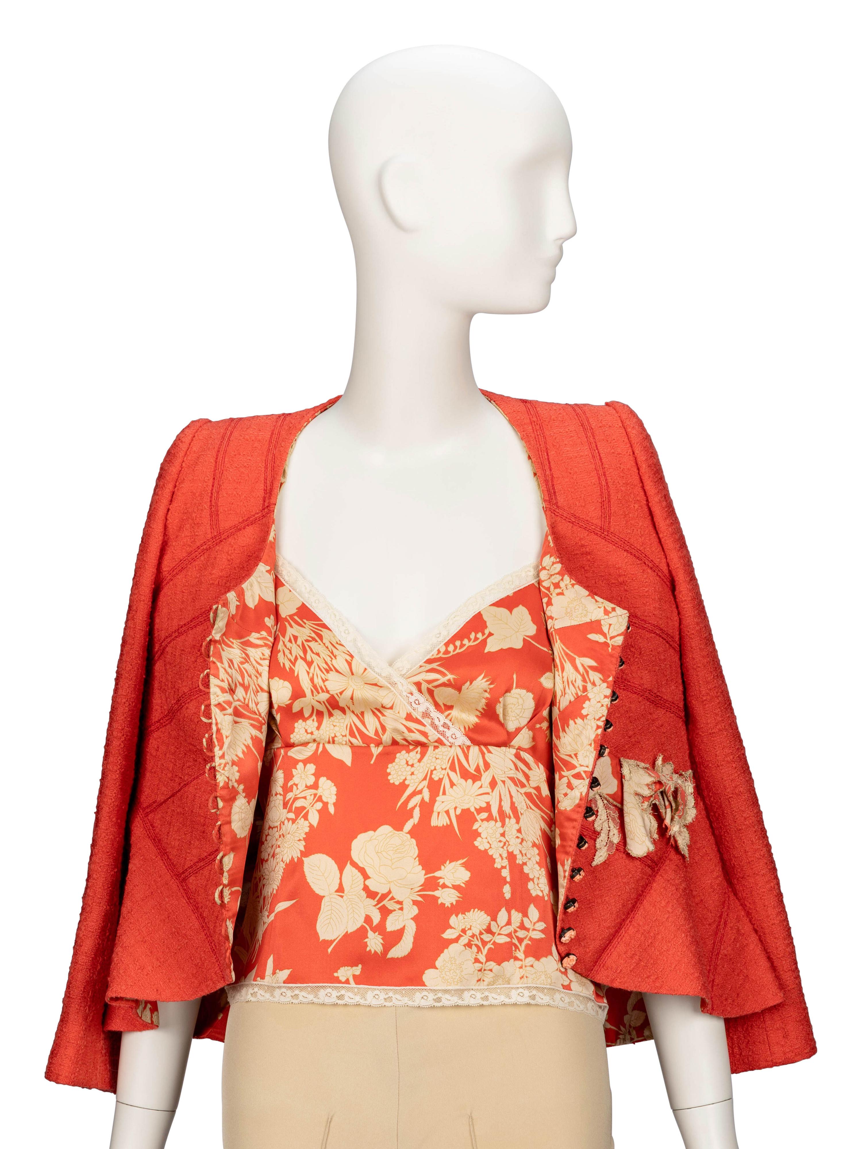 Carven Haute Couture, Coral Pantsuit Ensemble
