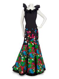 Oscar de la Renta Black Silk Evening Gown, Fall 2008