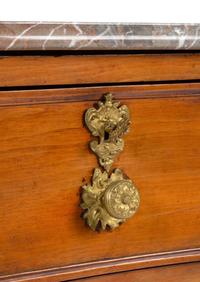 A Louis XV Gilt Bronze Mounted Marble-Top Commode