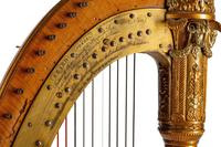 A Giltwood and Satinwood Harp