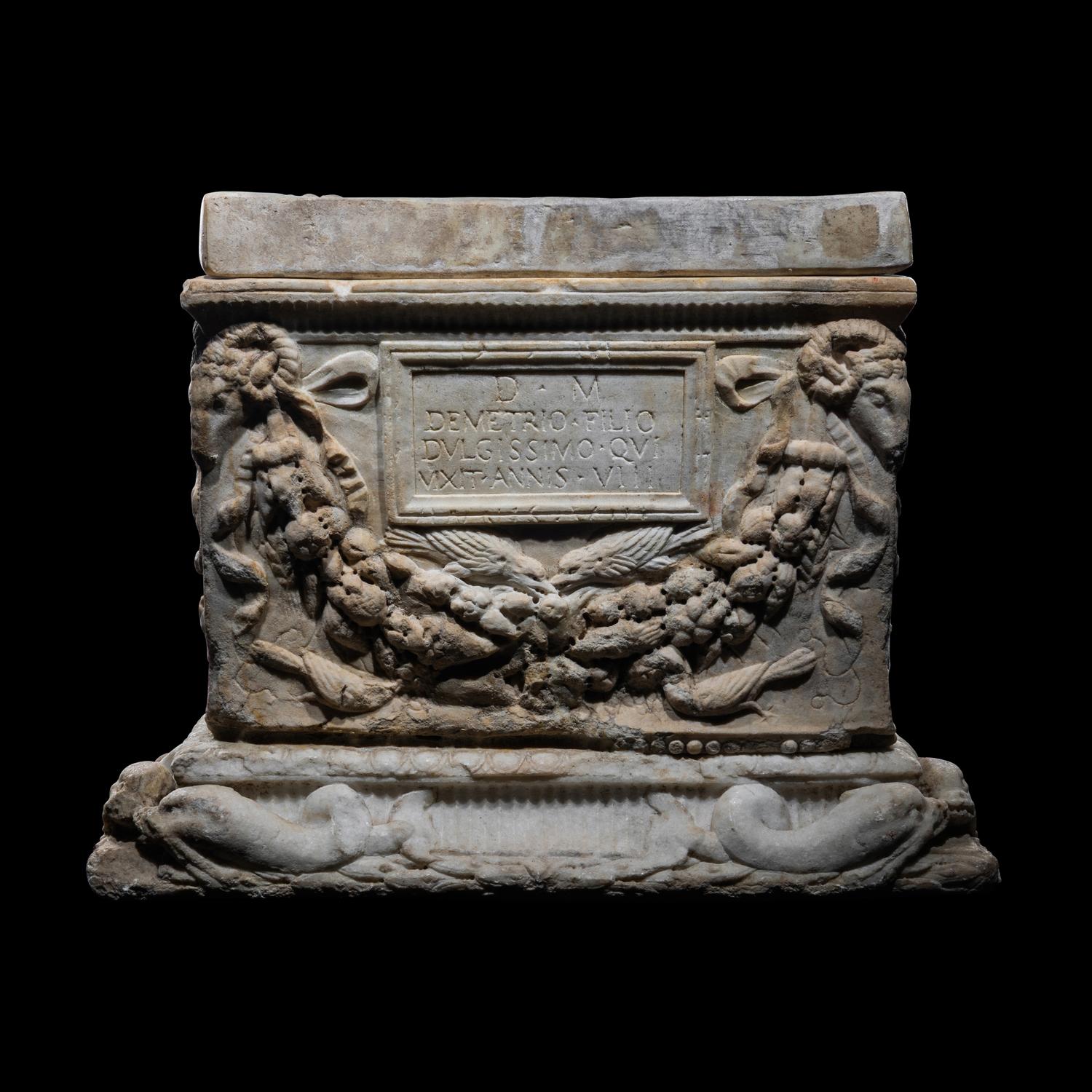 A Roman Marble Cinerary Urn