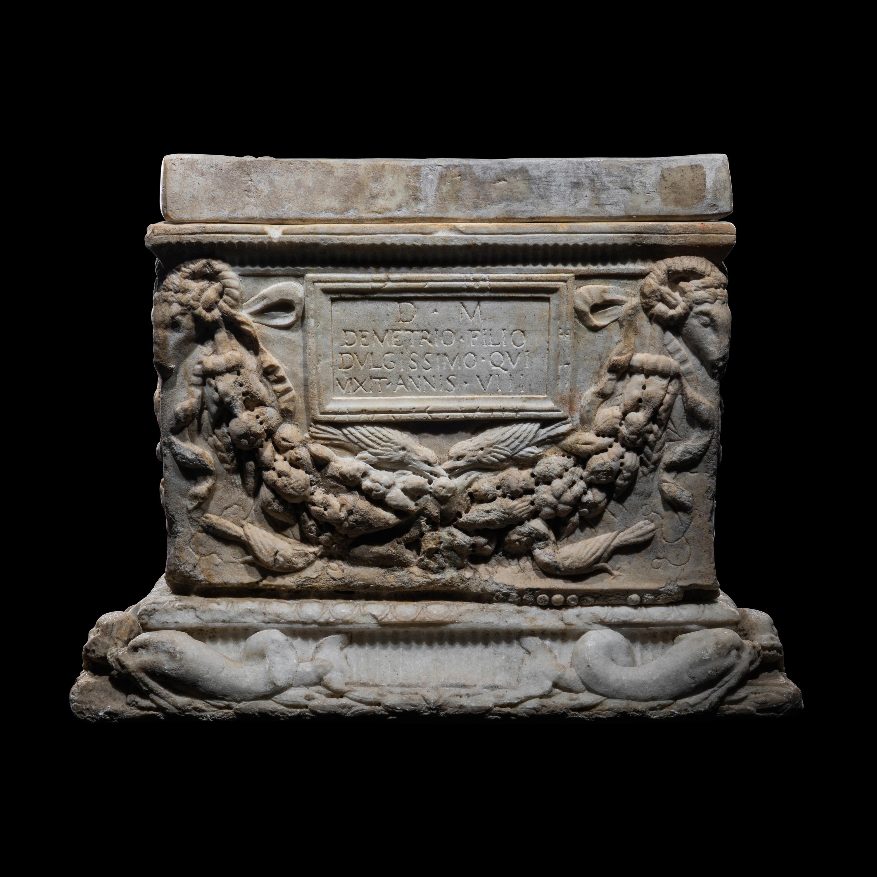 A Roman Marble Cinerary Urn