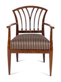 An Austrian Neoclassical Walnut Armchair