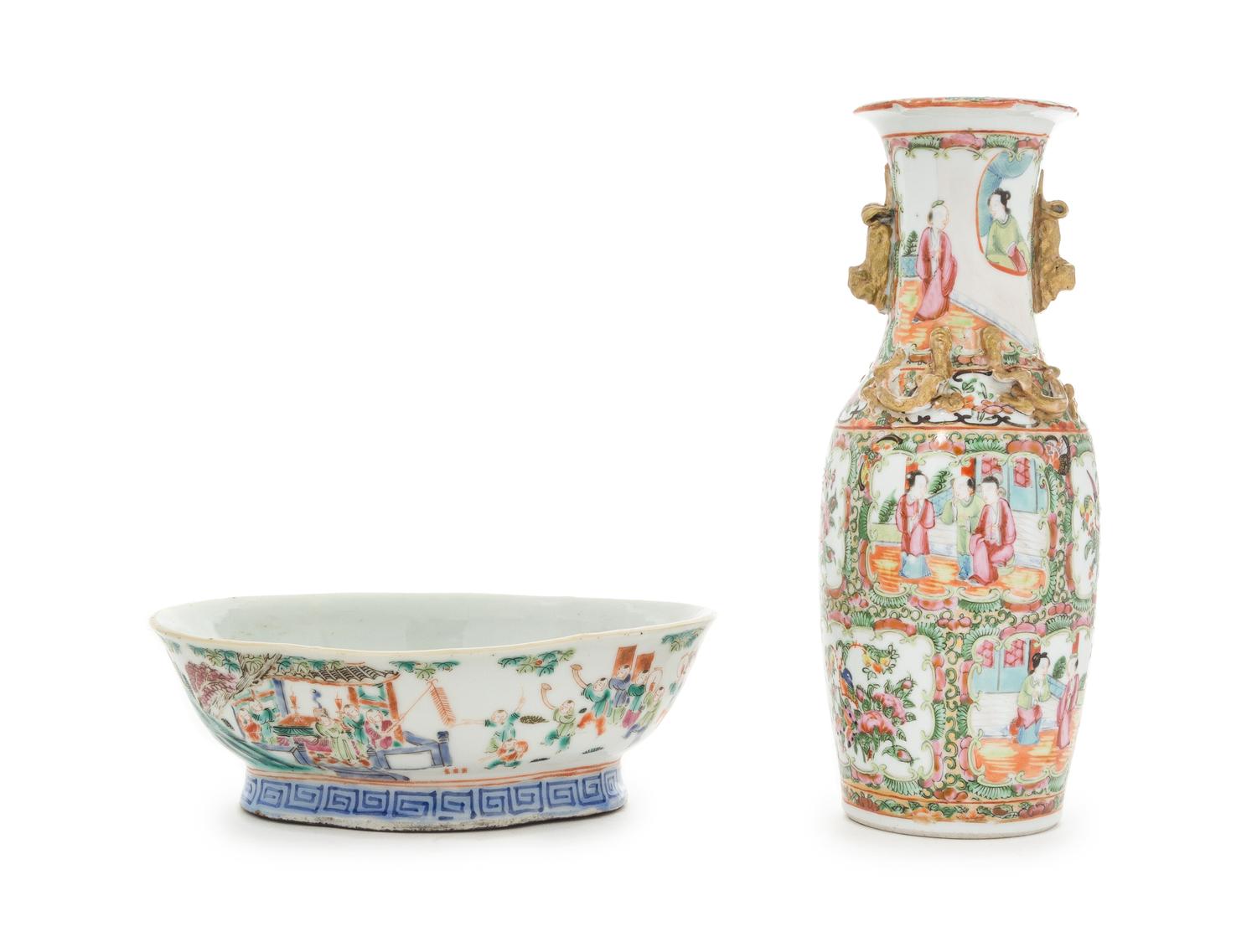 Two Famille Rose Porcelain Articles — 19TH CENTURY