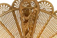 A Continental Brass Fan-Form Fire Screen