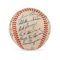 A 1946 Philadelphia Athletics Team Signed Autograph Baseball Featuring Connie Mack and Al Simmons (Beckett Authentication Services)