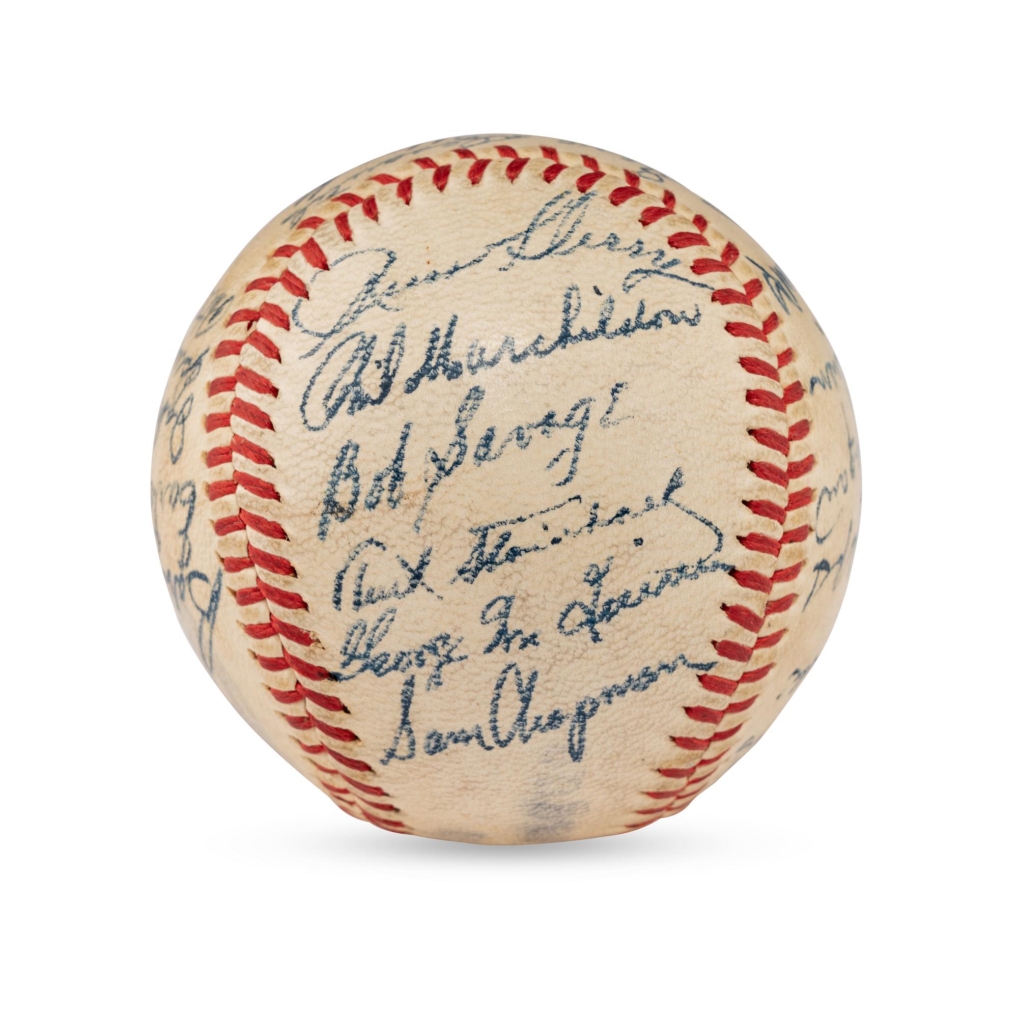 A 1946 Philadelphia Athletics Team Signed Autograph Baseball Featuring Connie Mack and Al Simmons (Beckett Authentication Services)