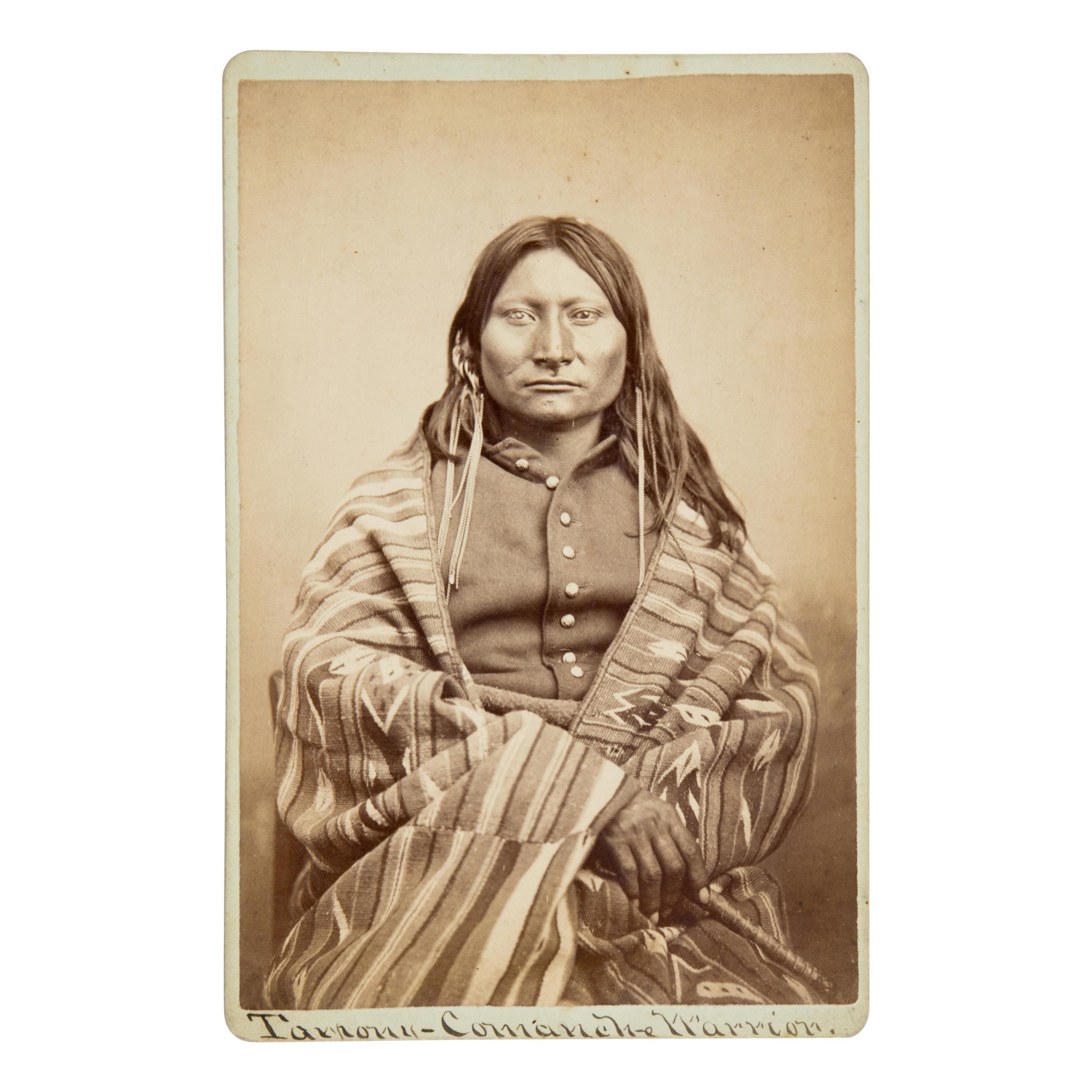 William P. Bliss (American, b. ca 1840) — Portrait of a Comanche Warrior, Fort Sill, Indian Territory ca 1870s