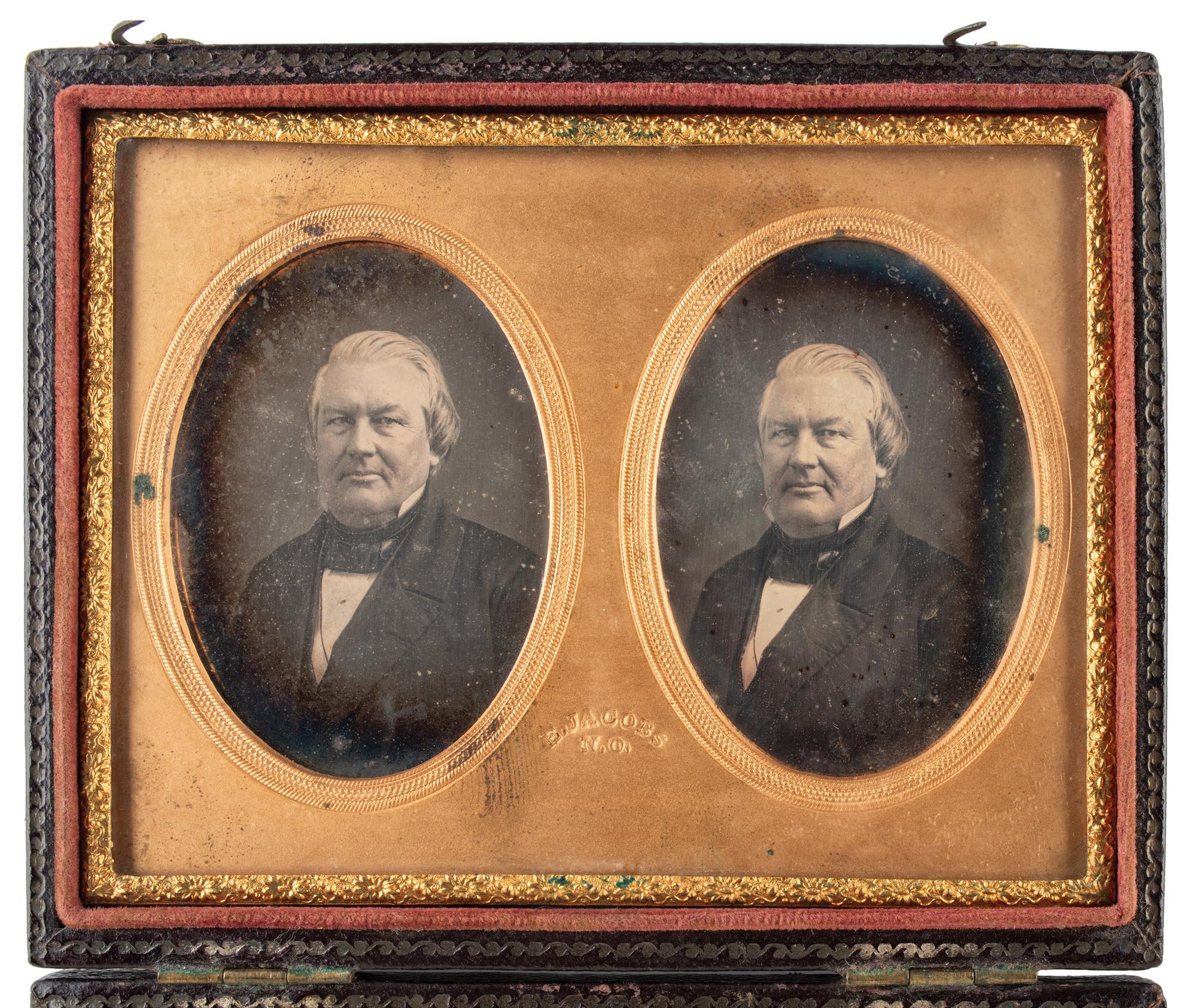 [FILLMORE, Millard (1800-1874)]. JACOBS, E., photographer. Stereodaguerreotype housed in Mascher Case. New Orleans, Louisiana: n.d., ca 1854.