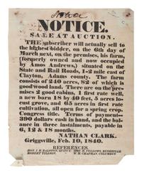 [ILLINOIS]. A group of 5 early Illinois land sale broadsides, comprising: