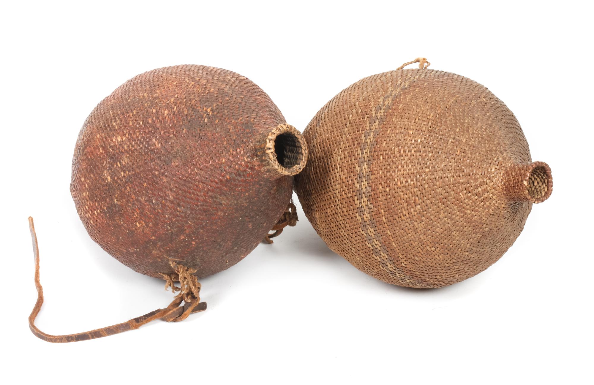 Two Paiute Basket Seed Bottles Height 12 1/2 x diameter 7 1/2 inches. — LATE 19TH CENTURY