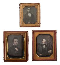 [EARLY PHOTOGRAPHY]. A group of 15 daguerreotypes of distinguished gentlemen of varying ages, including: