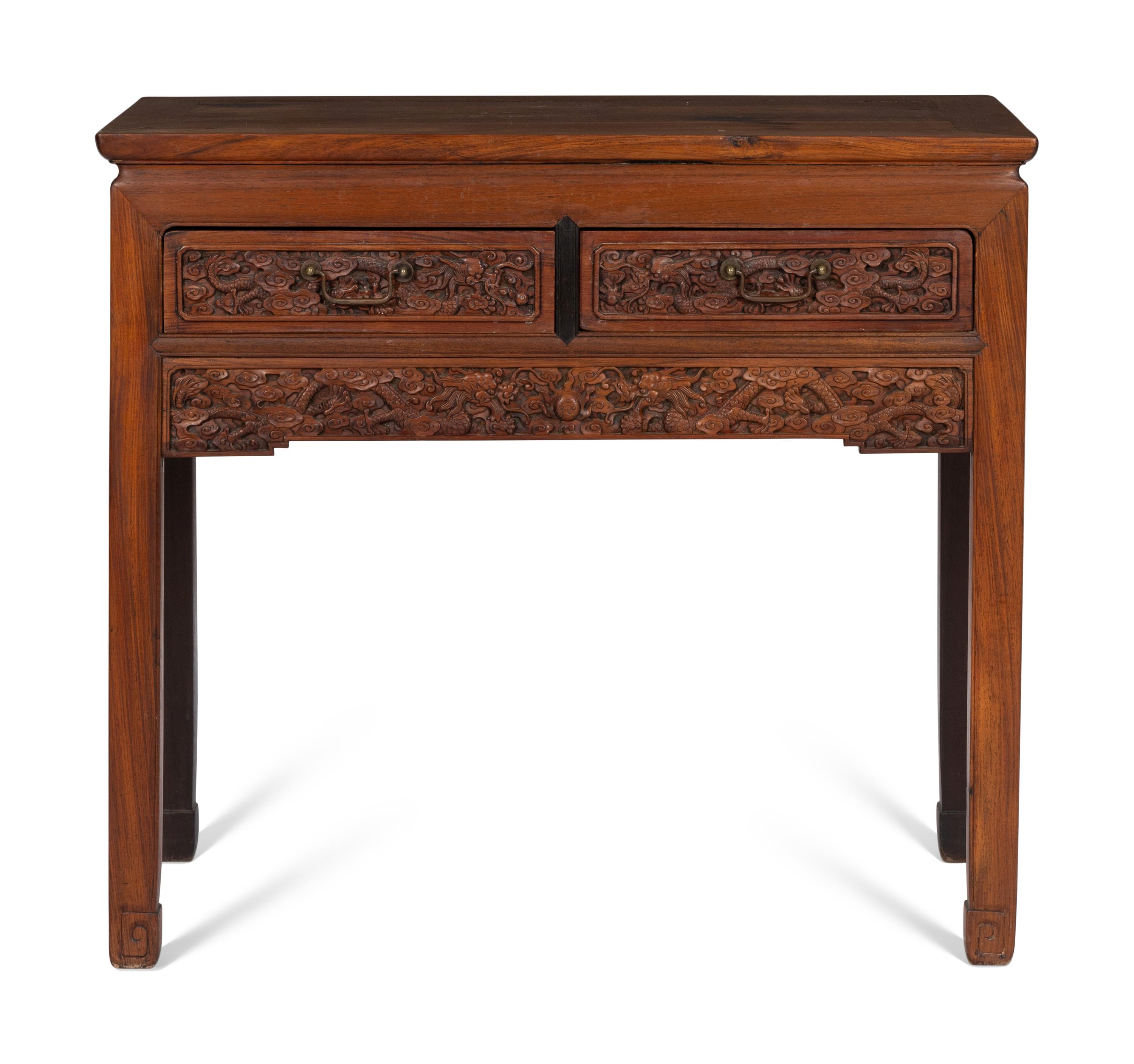 A Chinese Mixed Hardwoods Side Table, Incorporating Qing Dynasty Elements 近代 硬木邊桌