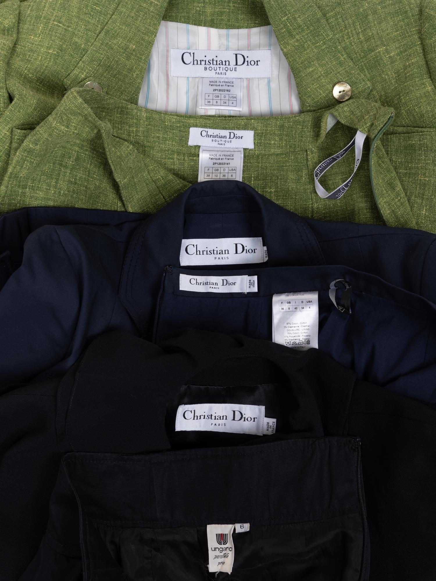 Three Designer Ensembles: Two Christian Dior ensembles and One Dior Jacket with Ungaro Skirt, 1990-2000s