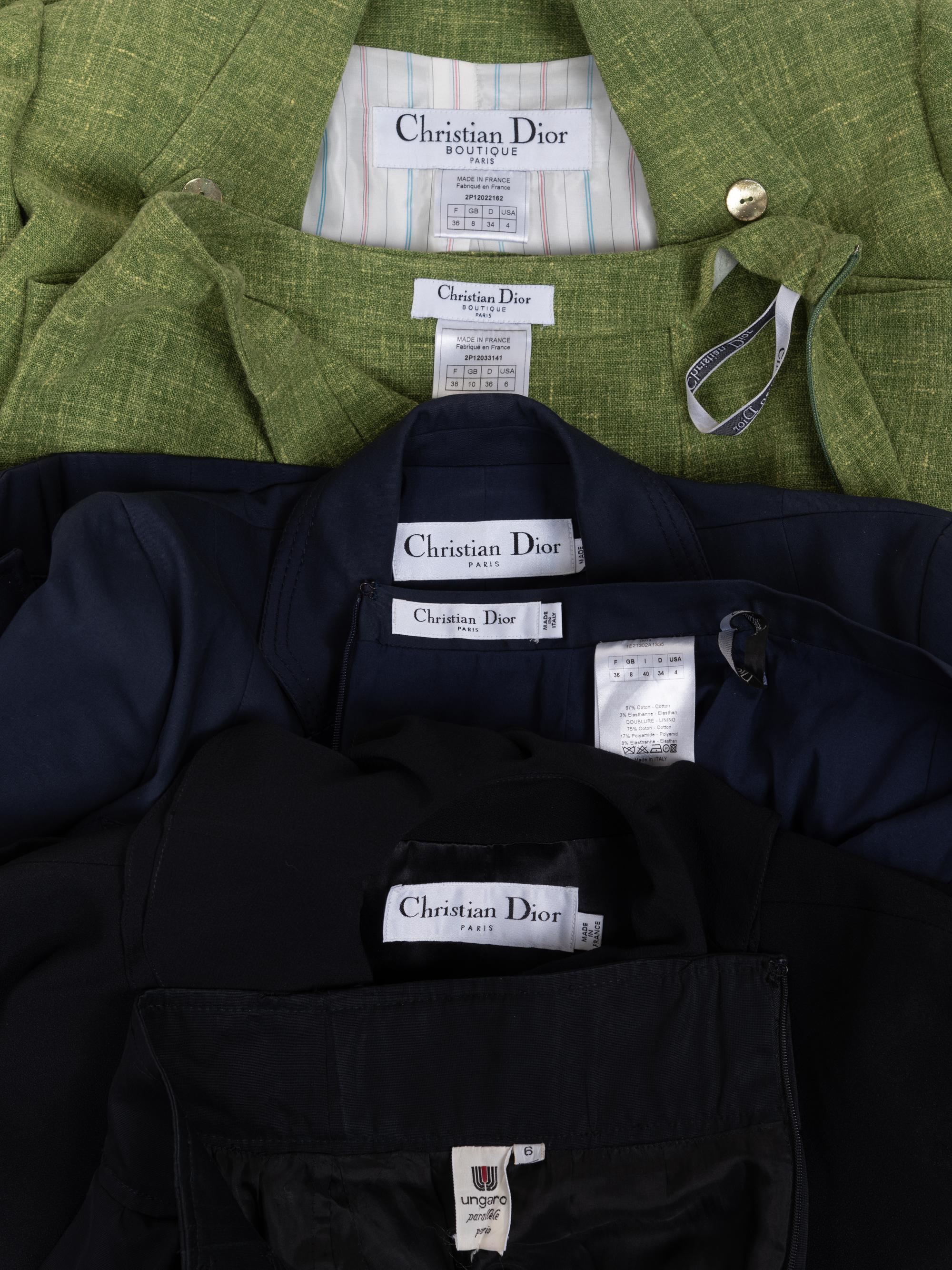Three Designer Ensembles: Two Christian Dior ensembles and One Dior Jacket with Ungaro Skirt, 1990-2000s
