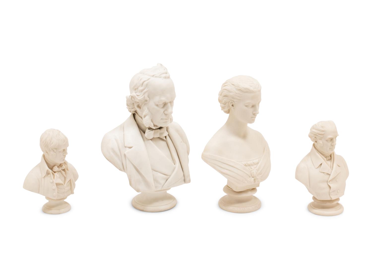 A Group of Parian Ware Busts
