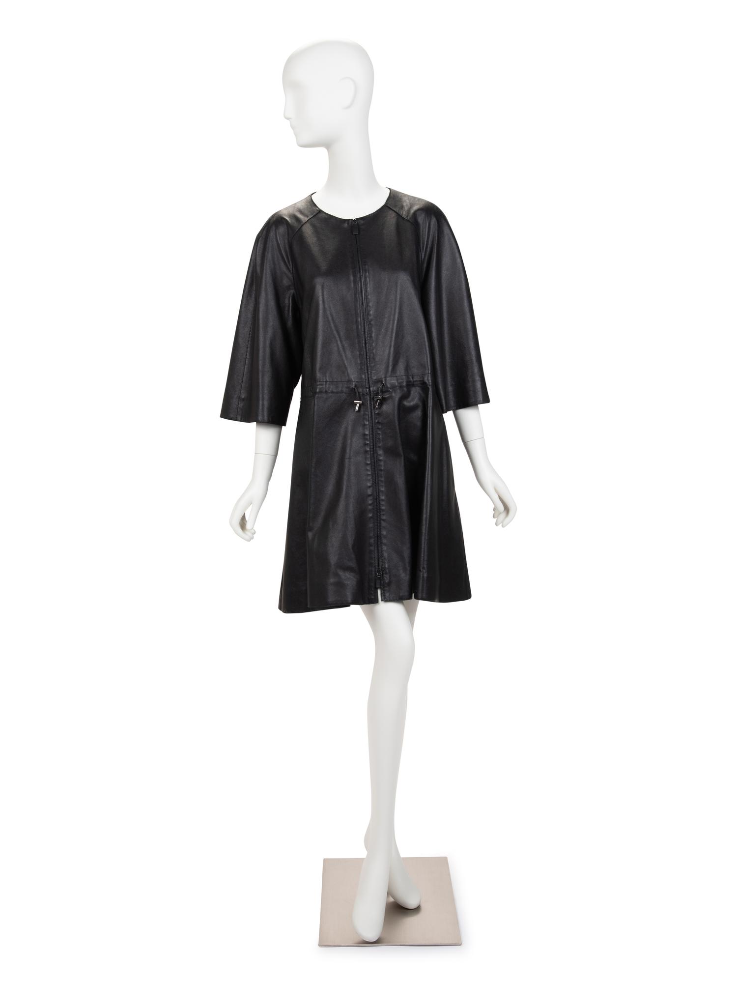 Giorgio Armani Leather Coat, 2000-10s