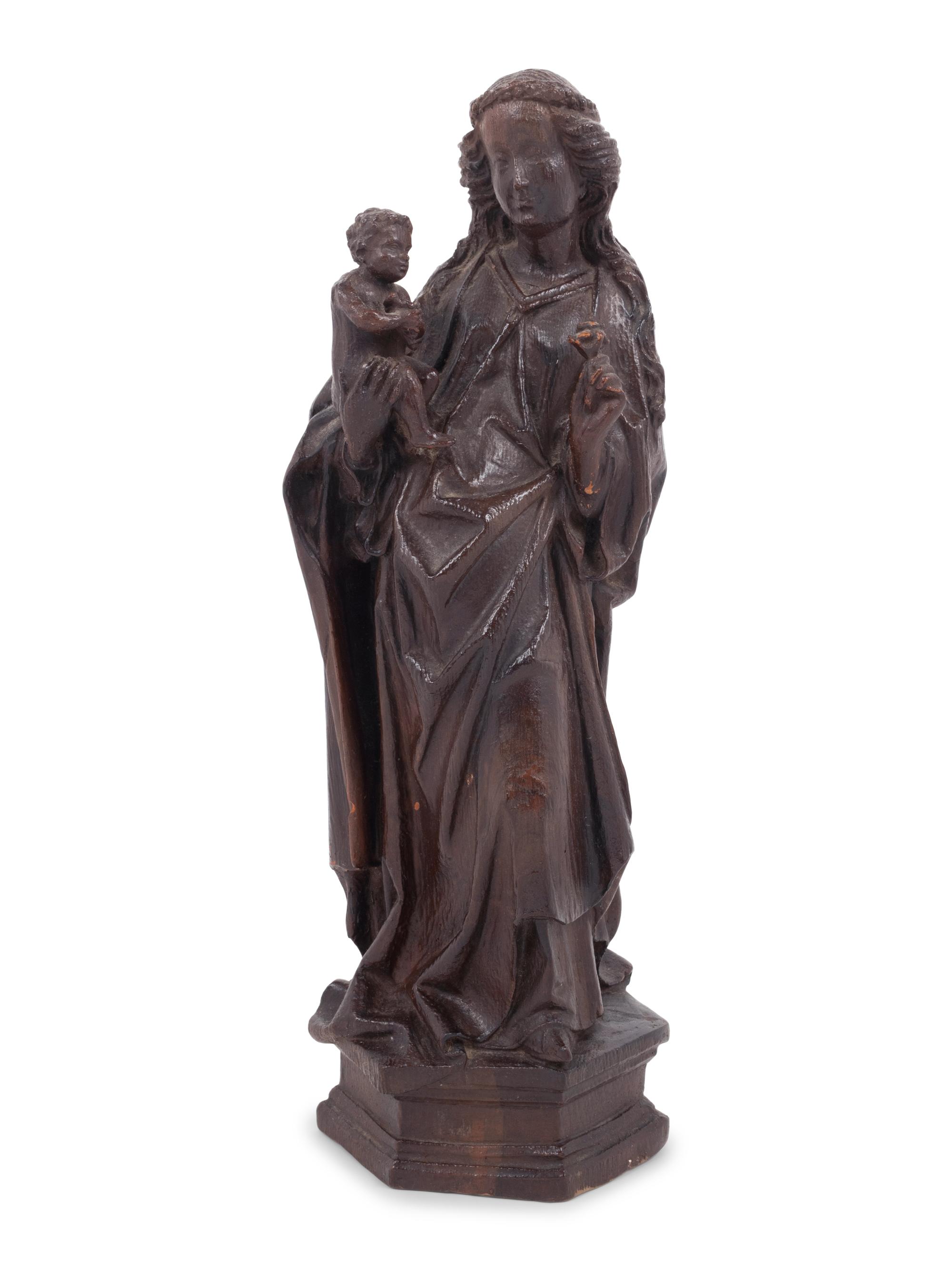 A German Baroque Style Composition Figure of the Madonna and Child
