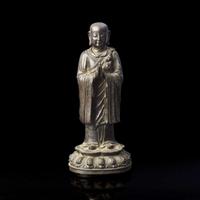 A Chinese bronze figure of a lohan 羅漢銅造像 Ming dynasty ?