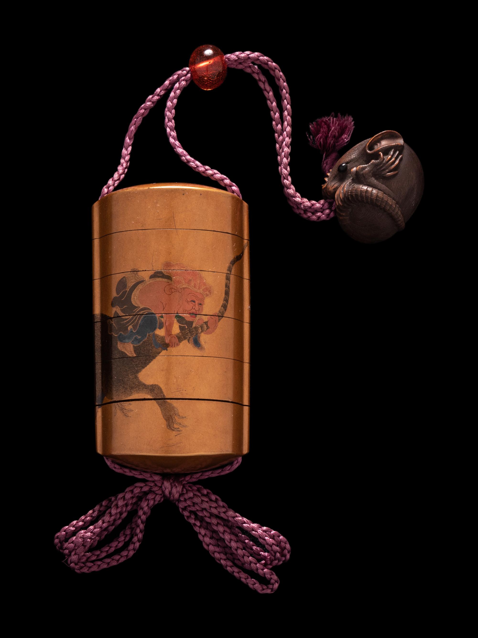 A Japanese Gold Lacquer Five-Case Inro