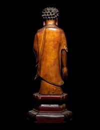 A Gilt Lacquered Wood Figure of Buddha Shakyamuni