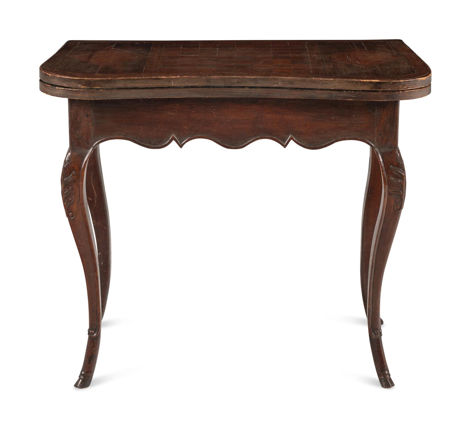 A French Provincial Parquetry Flip-Top Game Table