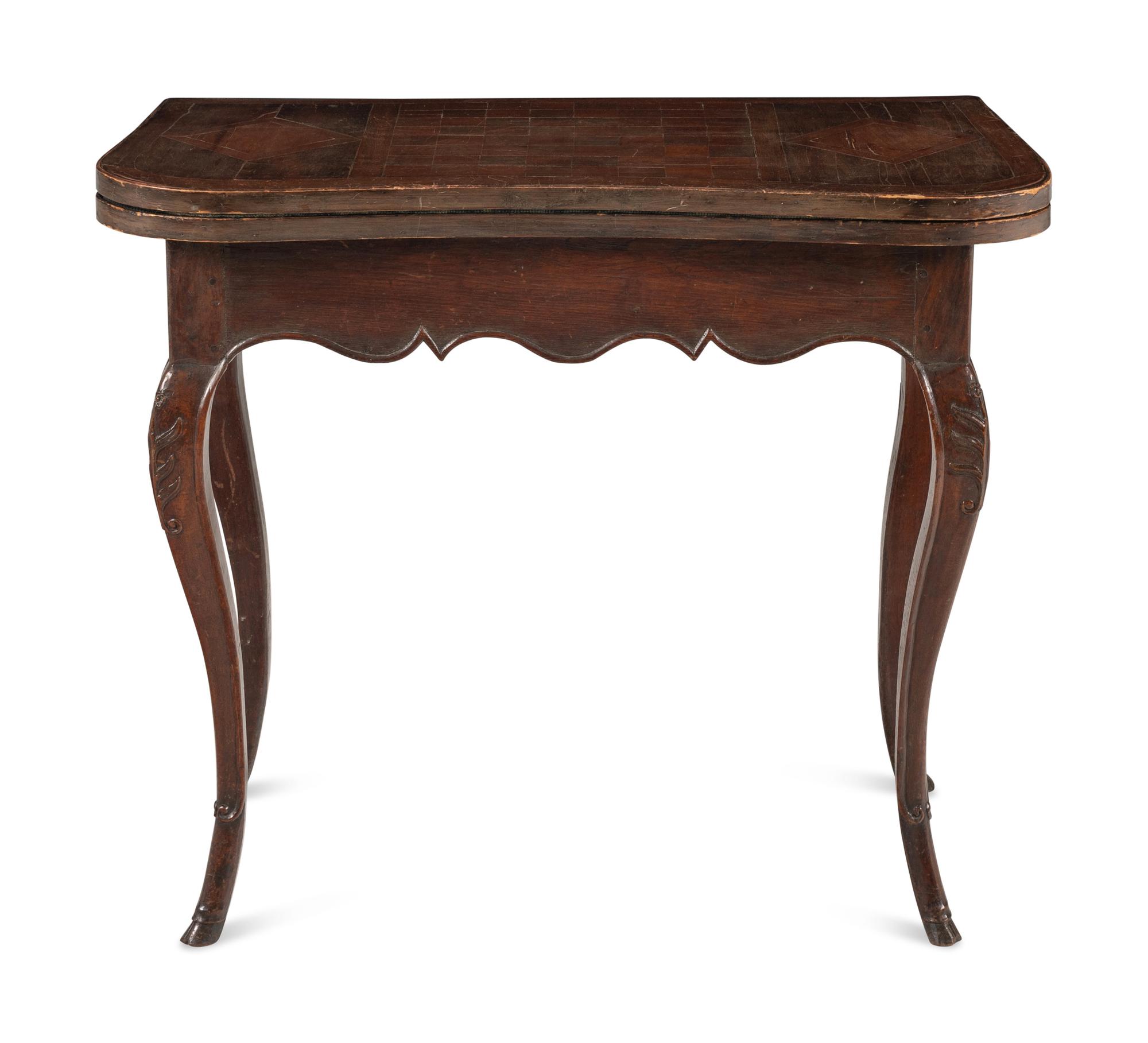 A French Provincial Parquetry Flip-Top Game Table